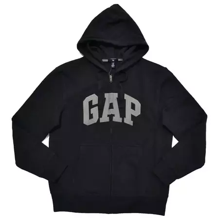 GAP Mens Fleece Arch Logo Full Zip Hoodie (L, Navy) - Walmart.com