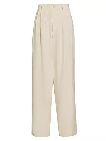Shop The Row Rufos Wide-Leg Silk Trousers | Saks Fifth Avenue