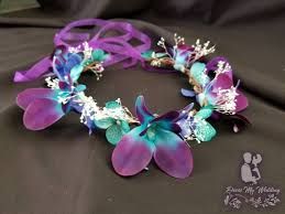 turquoise and purple flower crown