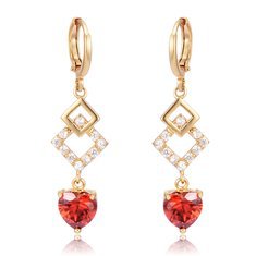 Fashion Ear Drop Earrings Gold Plated Colorful Ziron Flower Charm Earrings Elegant Jewelry for Women online - NewChic