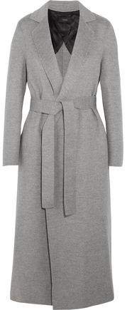 Belted Brushed Wool And Cashmere-blend Coat