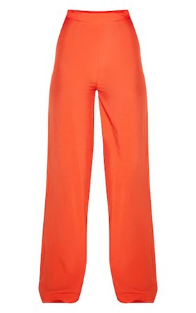 Bright Orange High Waist Wide Leg Pants | PrettyLittleThing USA
