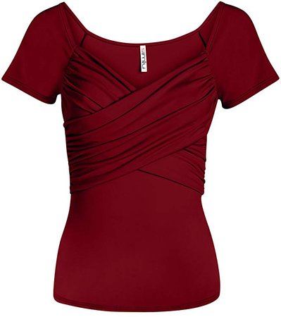Burgundy-Red Wrap-Shirt