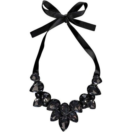 Boohoo Kia Ribbon Tie Statement Necklace | Black necklace statement, Ear cuff jewelry, Black necklace