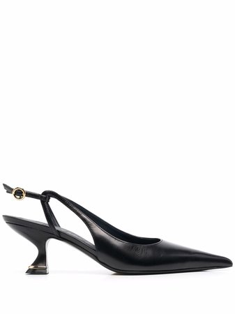 Shop LANVIN pointed slingback leather pumps with Express Delivery - FARFETCH