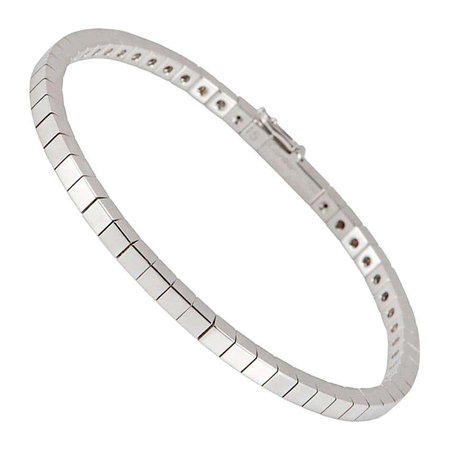 Cartier White Gold Lanieres Bracelet For Sale at 1stdibs