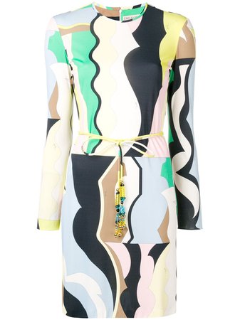 Emilio Pucci Vallauris Print Belted Dress | Farfetch.com