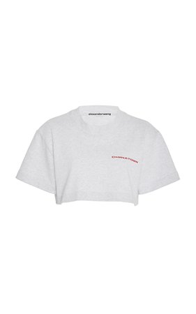 Chynatown Cropped Printed Cotton-Jersey T-Shirt by Alexander Wang | Moda Operandi