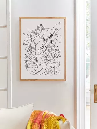 Flower Print Wall Painting Without Frame | SHEIN UK