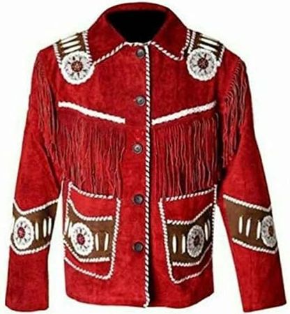 Amazon.com: TOOFAN WEAR Traditional Cowboy Western Leather Jacket Native American Western Leather Fashion Biker Bomber Leather: Clothing, Shoes & Jewelry