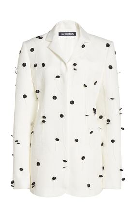 Caraco Dot-Embroidered Canvas Jacket blazer By Jacquemus | Moda Operandi