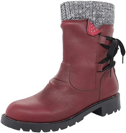 Amazon.com: Women's Winter Snow Boots Zipper Buckles Strap Warm Ankle Mid Flat Boot: Clothing
