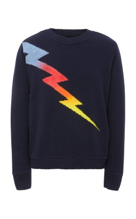 Exclusive Lightning Intarsia Cashmere Sweater by The Elder Statesman | Moda Operandi