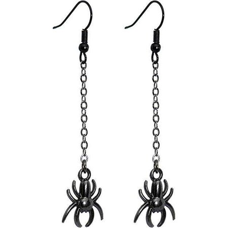 Amazon.com: Body Candy Black Spider Drop Earrings: Dangle Earrings: Clothing