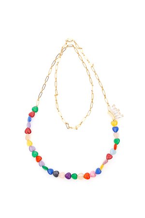 Timeless Pearly Multicolor Heart Necklace