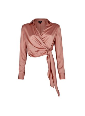 **Lola Skye Blush Wrap Shirt | Dorothy Perkins pink