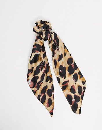 My Accessories London multi way bandana and hair scrunchie in leopard satin | ASOS