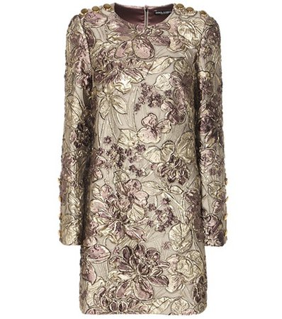 Metallic cloqué jacquard dress