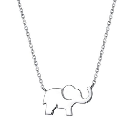 Amazon.com: FANCIME Yellow Gold Plated Soldi Real 925 Sterling Silver High Polished Cute Mini Small Lucky Elephant Dainty Pendant Necklace For Women Girls Teens Friend Friendship Little Charm Gift, 16" + 2" Extender: Clothing