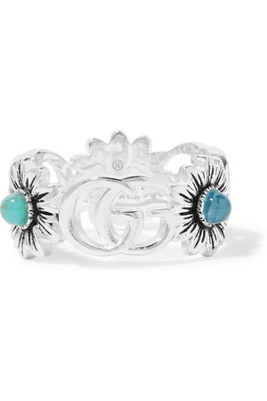 Gucci | Marmont silver multi-stone ring | NET-A-PORTER.COM