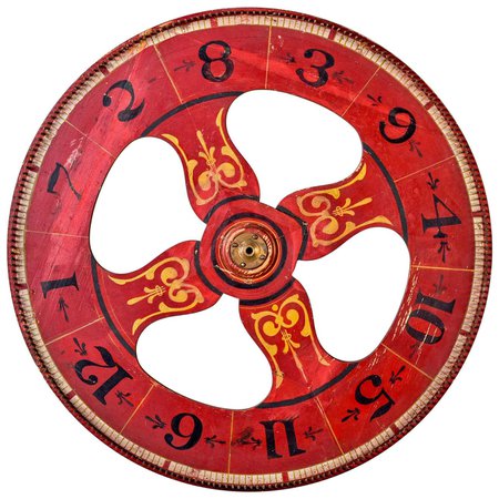 Large Early 20th Century Roulette Wheel with Original Paint on Both Sides For Sale at 1stDibs