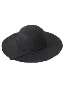 Solide Couleur Felt Floppy Hat Noir: Chapeaux | ZAFUL
