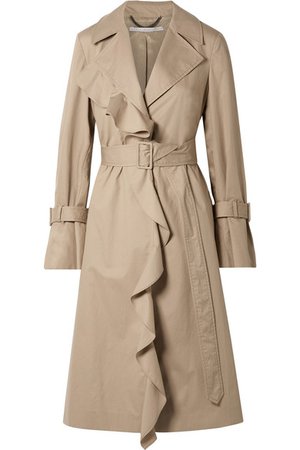 Stella McCartney | Ruffled cotton-twill trench coat | NET-A-PORTER.COM