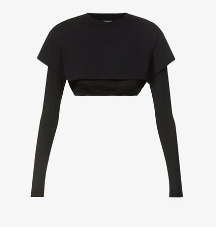 JACQUEMUS Le Double layered stretch-jersey top