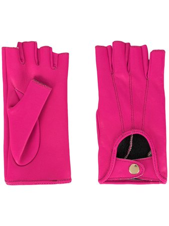 Shop pink Manokhi Mano leather gloves with Express Delivery - Farfetch