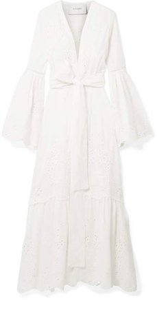 we are Broderie Anglaise Cotton Maxi Dress - Ivory