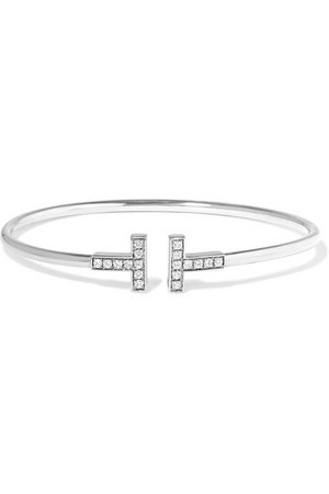 Tiffany & Co. | Bracelet en or blanc 18 carats et diamants T Wire | NET-A-PORTER.COM
