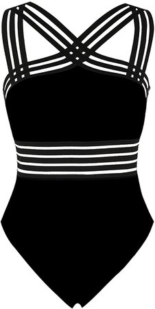 Hilor Women's One Piece Swimwear Front Crossover Swimsuits Hollow Bathing Suits Monokinis at Amazon Women’s Clothing store