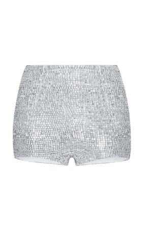 sparkly silver shorts