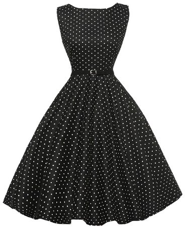 black dress with white dots