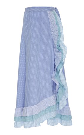 Ruffled Cotton-Blend Maxi Skirt by Luisa Beccaria | Moda Operandi