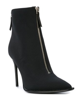 Black Alexander Wang zip front ankle boots - Farfetch