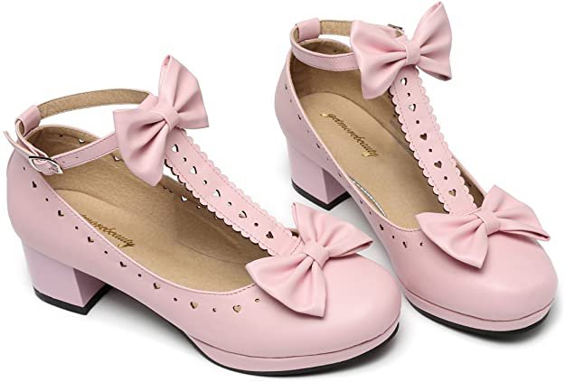 Amazon.com | getmorebeauty Women's Lolita Shoes Vintage Sweet T-Straps Bows Mary Janes Shoes | Pumps