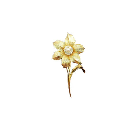 gold flower brooch