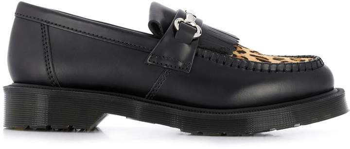 leopard panel loafers
