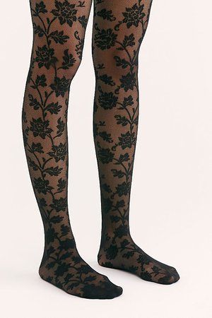 Micro Mesh Floral Lace Tights | Free People