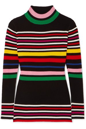 PAPER London | Striped ribbed wool turtleneck sweater | NET-A-PORTER.COM