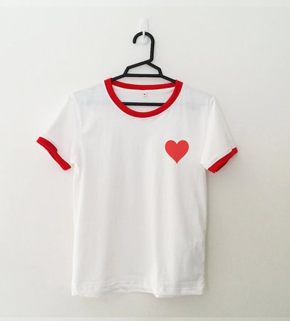 Red & black heart ringer t shirt fashion tshirts graphic tees TOPS women lady tumblr t shirts Unisex shirts free shipping-in T-Shirts from Women's Clothing on Aliexpress.com | Alibaba Group