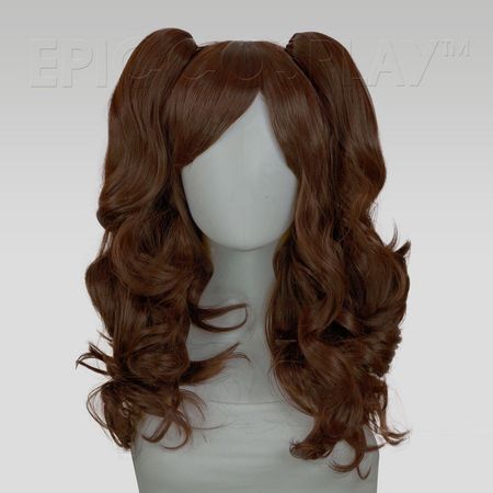 brown curly pigtail wig