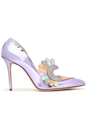 Judy metallic color-block snake-effect leather mules | CHARLOTTE OLYMPIA | Sale up to 70% off | THE OUTNET