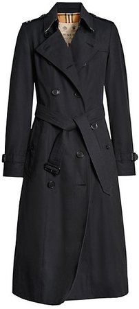 black Burberry trench coat