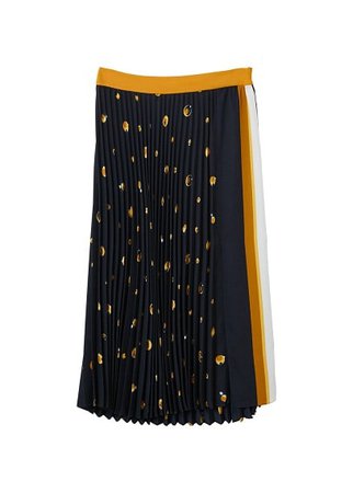 MANGO Printed pleated skirt