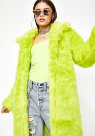 doll kills neon green faux fur coat - Google Search