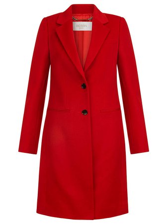 Hobbs Tilda Wool Coat | Red at John Lewis & Partners