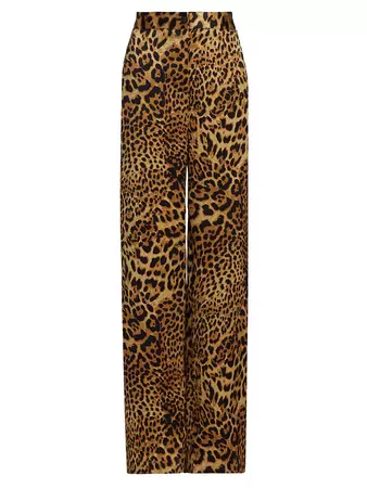 Nili Lotan Germain Silk Leopard Pants
