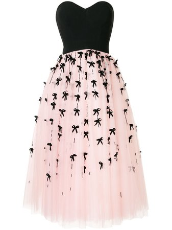 Pink & black Carolina Herrera strapless bow-detail gown P2011E518NTU - Farfetch